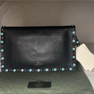 Valentino Garavani - Rockstud leather clutch bag